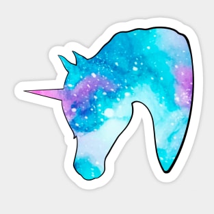 Galaxy Unicorn Head Sticker